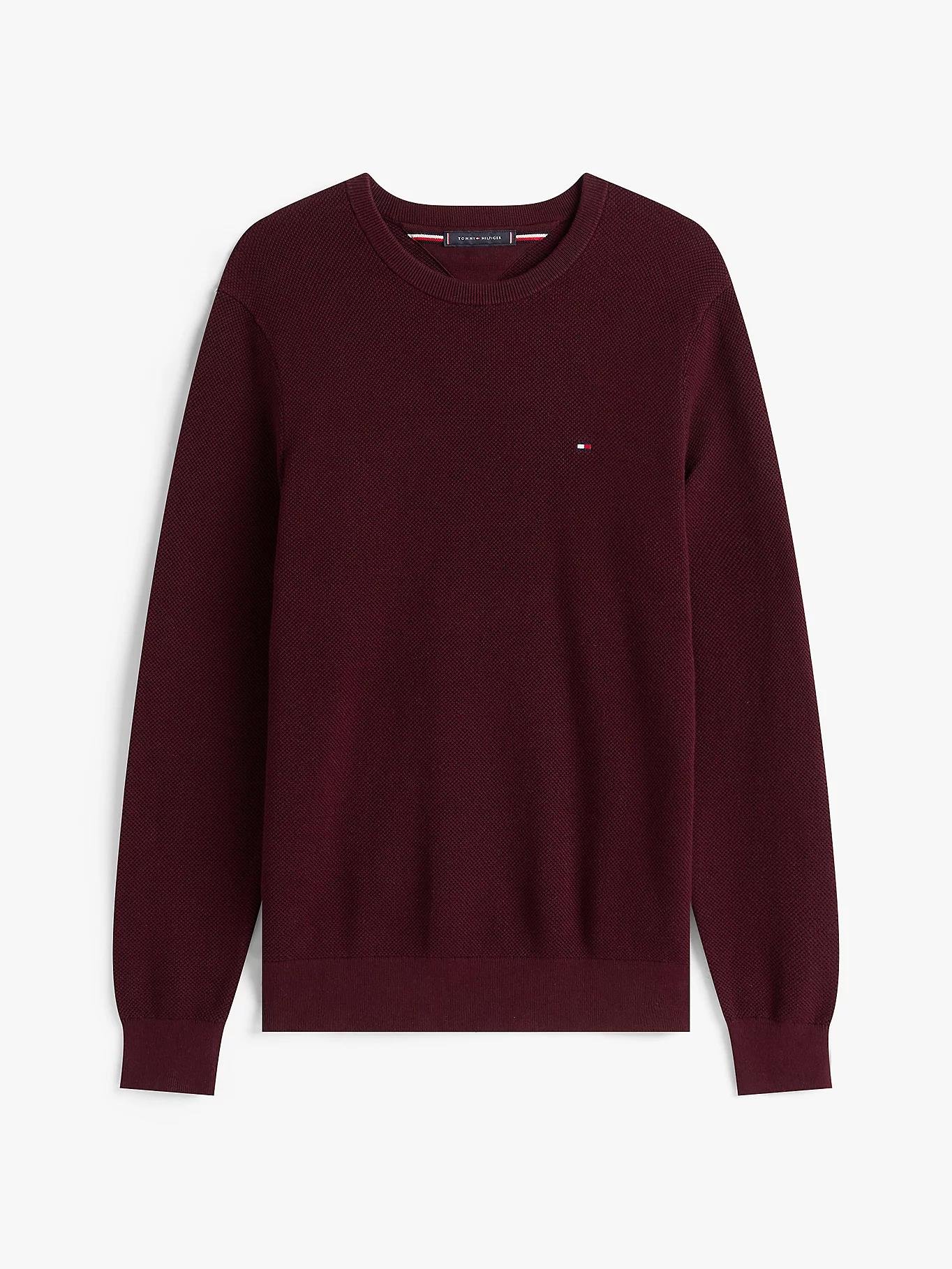 Tommy Hilfiger Tommy Hilfiger Erkek Marka Logolu Uzun Kollu Rahat Kırmızı Kazak MW0MW36347-XIH