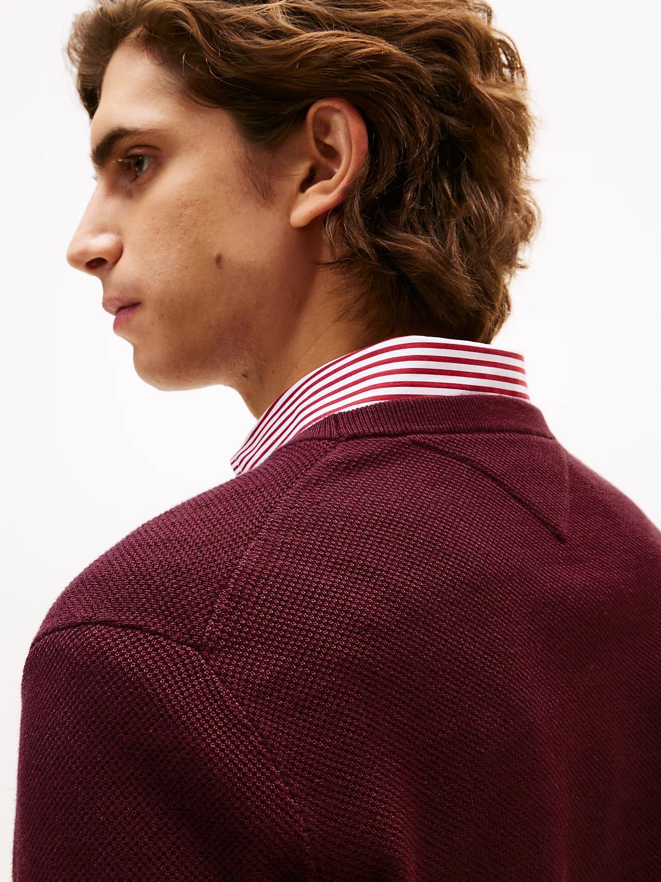 Tommy Hilfiger Tommy Hilfiger Erkek Marka Logolu Uzun Kollu Rahat Kırmızı Kazak MW0MW36347-XIH