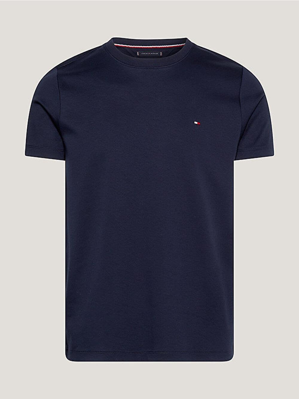 Tommy Hilfiger Tommy Hilfiger Erkek Marka Logolu Pamuklu Günlük Kullanım Mavi T-Shirt MW0MW33202-DW5