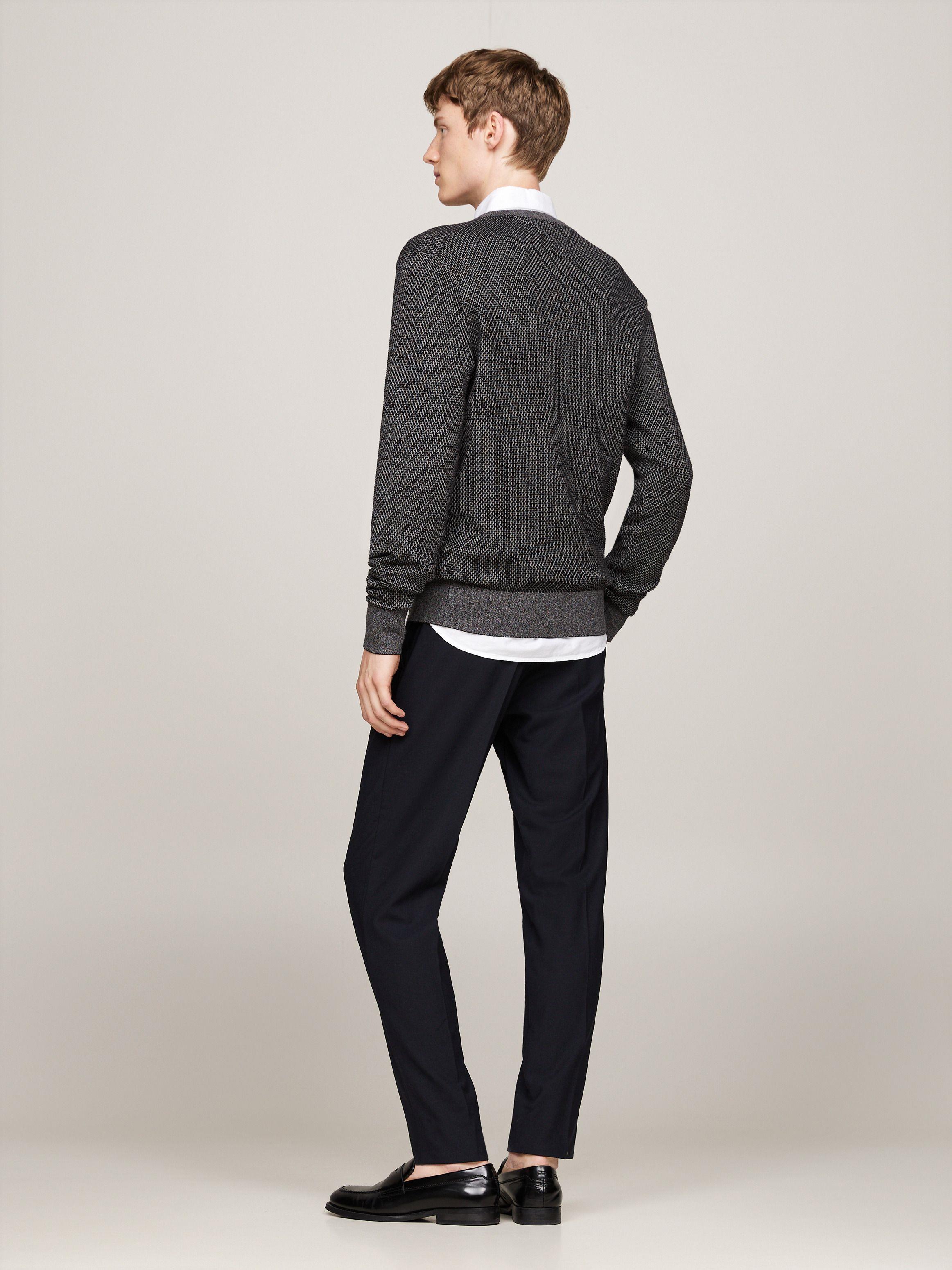 Tommy Hilfiger Tommy Hilfiger Erkek Marka Logolu Uzun Kollu Rahat Siyah Kazak MW0MW36723-0GJ