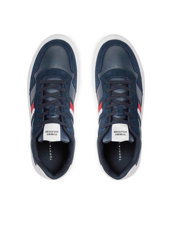 Tommy Hilfiger Tommy Hilfiger Erkek Marka Logolu Bağcıklı Kaydırmaz Tabanlı Günlük Lacivert Sneaker FM0FM04889-DW5