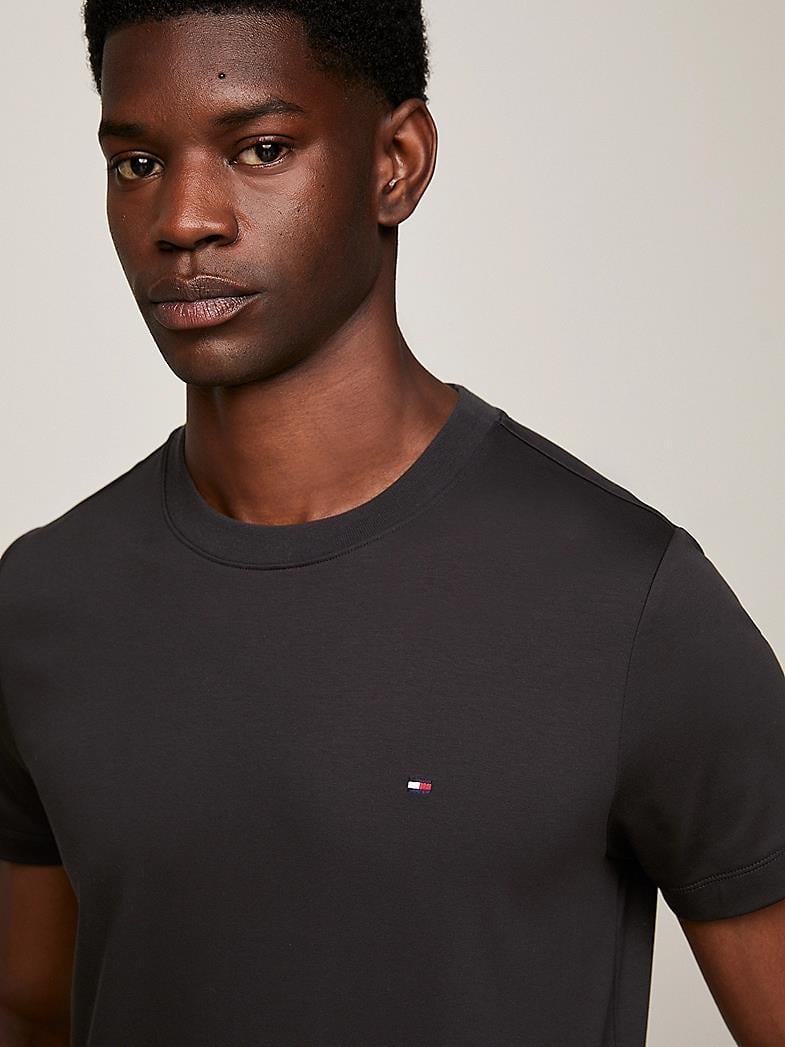Tommy Hilfiger Tommy Hilfiger Erkek Marka Logolu Pamuklu Günlük Kullanım Siyah T-Shirt MW0MW33202-BDS