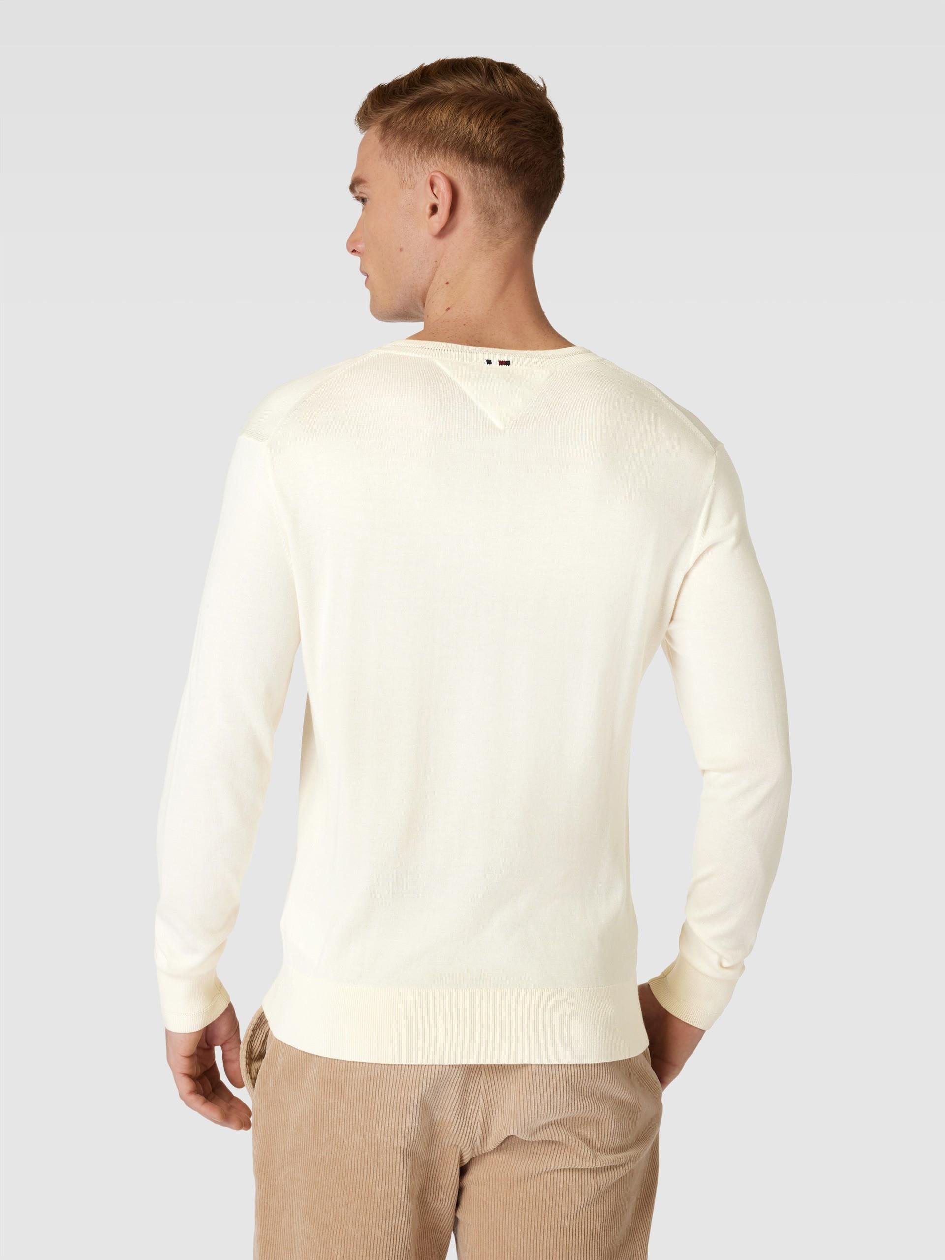 Tommy Hilfiger Tommy Hilfiger Erkek Marka Logo Detaylı Regular Fit Uzun Kollu Bej Kazak MW0MW33524-AEF