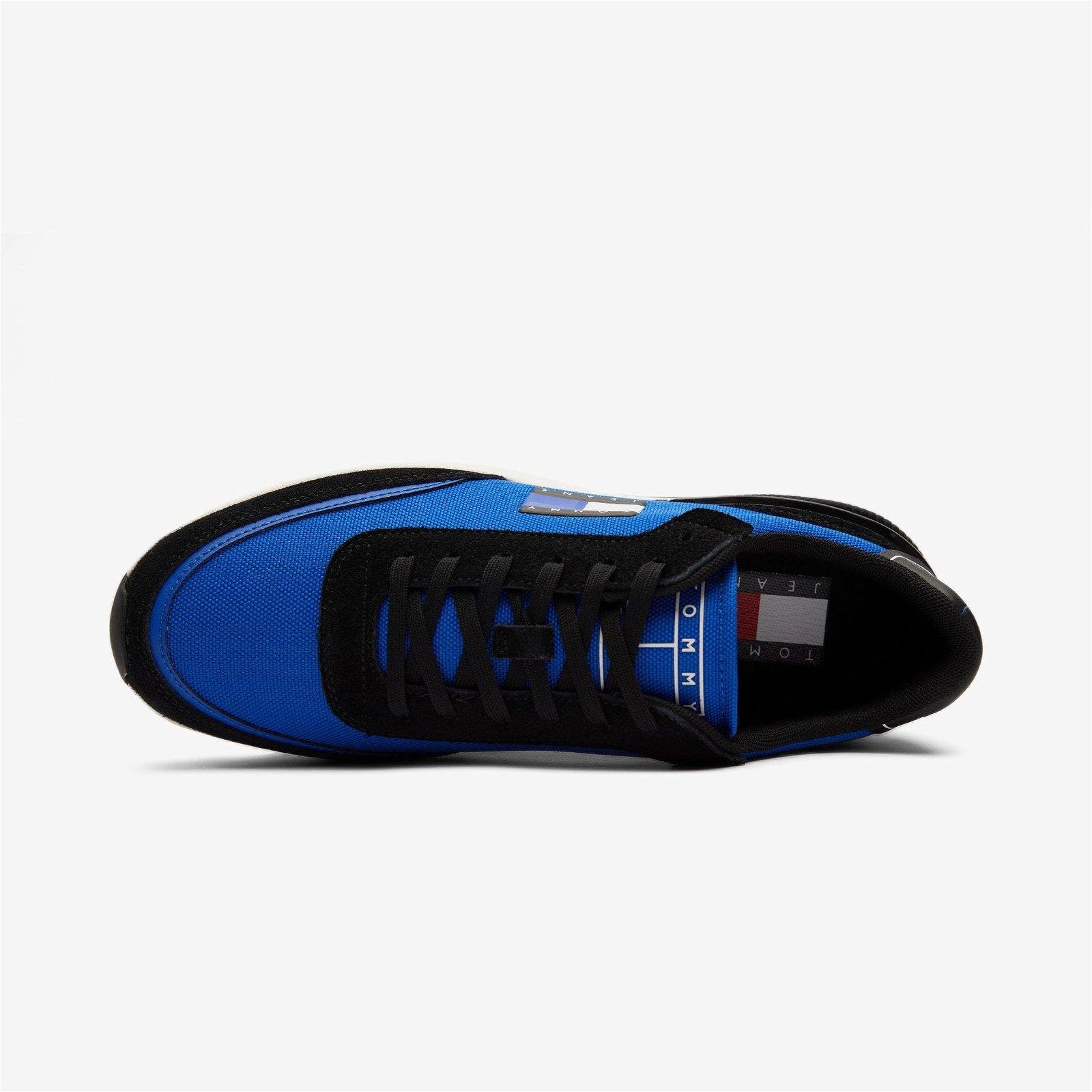 Tommy Hilfiger Tommy Hilfiger Erkek Marka Logolu Bağcıklı Kaydırmaz Tabanlı Günlük Mavi Sneaker EM0EM01265-C66