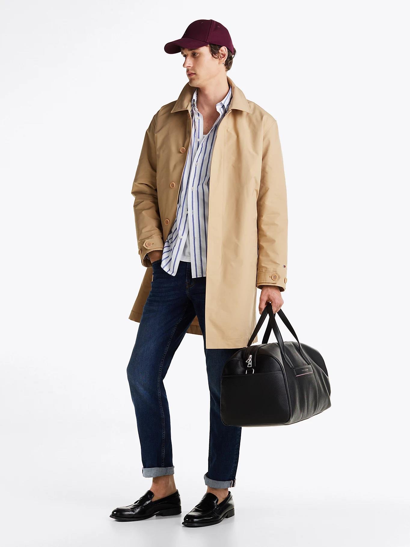 Tommy Hilfiger Tommy Hilfiger Erkek Silindir Forma Sahip Çıkarılabilir Askılı Fermuar Kapamalı Siyah Valiz & Bavul AM0AM13080-BDS