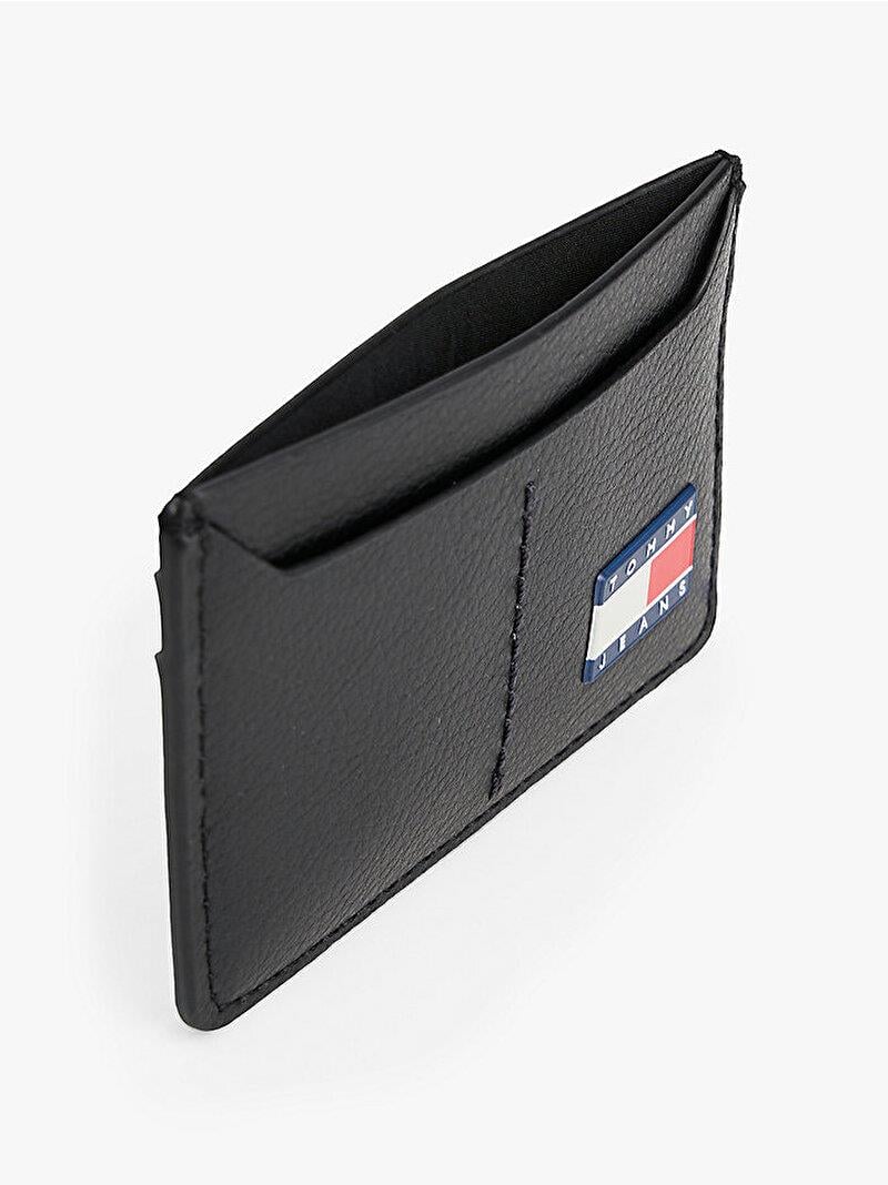 Tommy Hilfiger Tommy Hilfiger Erkek TH Bayrak Logolu Dikiş Detaylı Deri Siyah Cüzdan AM0AM13700-BDS