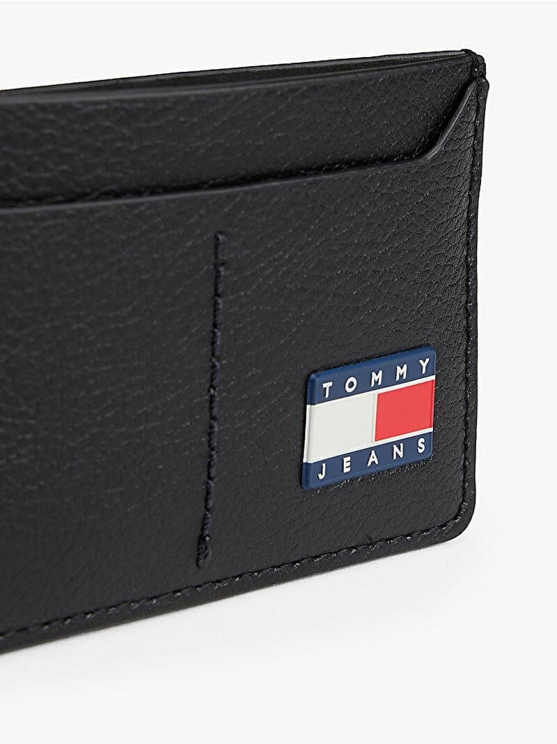 Tommy Hilfiger Tommy Hilfiger Erkek TH Bayrak Logolu Dikiş Detaylı Deri Siyah Cüzdan AM0AM13700-BDS