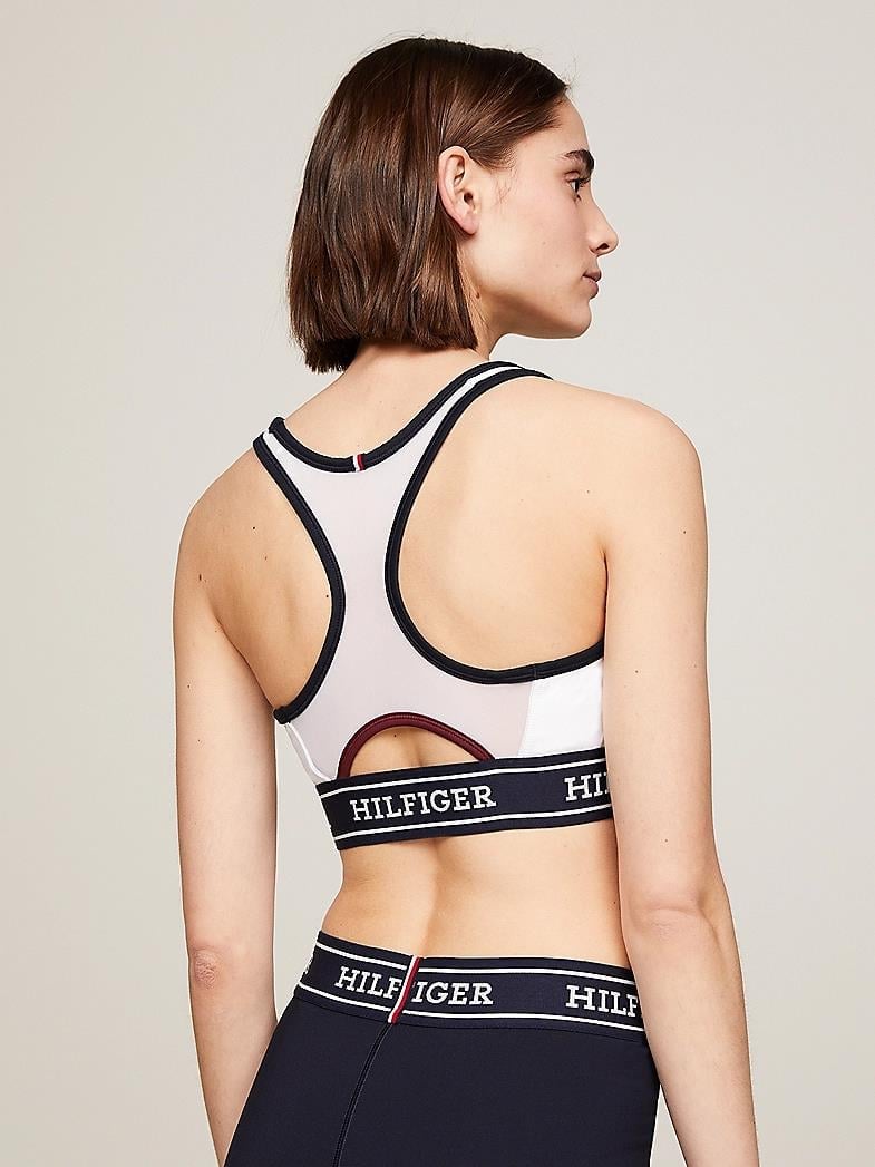 Tommy Hilfiger Tommy Hilfiger Kadın Askılı Logolu Bralet Beyaz Spor Sütyen WW0WW41517-YCF