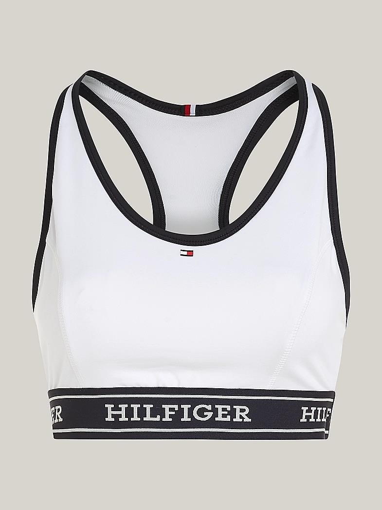 Tommy Hilfiger Tommy Hilfiger Kadın Askılı Logolu Bralet Beyaz Spor Sütyen WW0WW41517-YCF