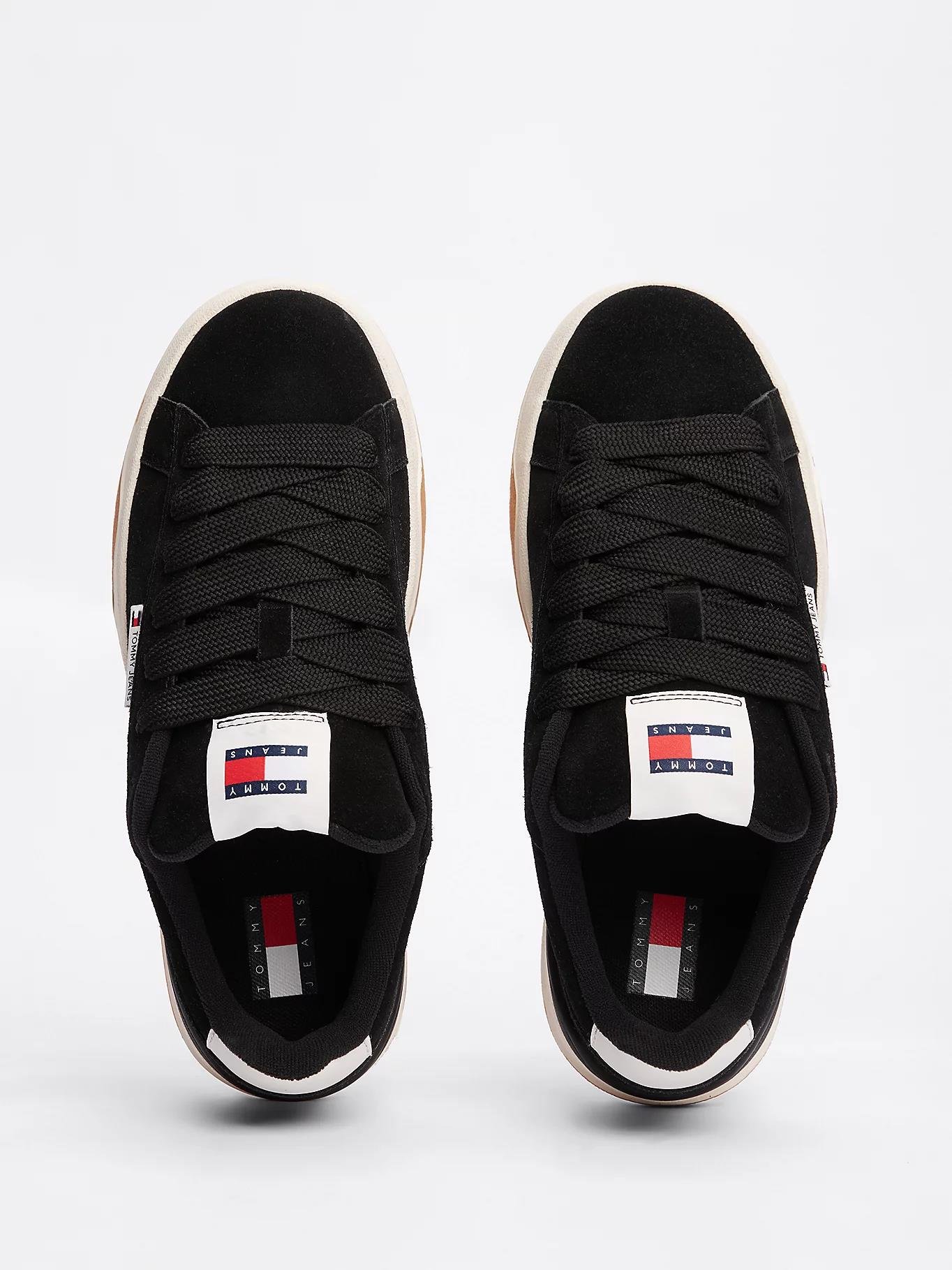 TOMMY HILFIGER Tommy Hilfiger Kadın Yüksek Rahat Taban Süet Siyah Sneaker EN0EN02677-BDS