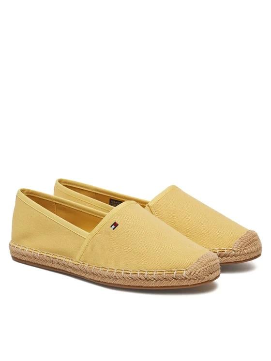 TOMMY HILFIGER Tommy Hilfiger Kadın Yuvarlak Uç Kısımlı Dokuma Rahat Taban Sarı Ayakkabı FW0FW08541-ZQM
