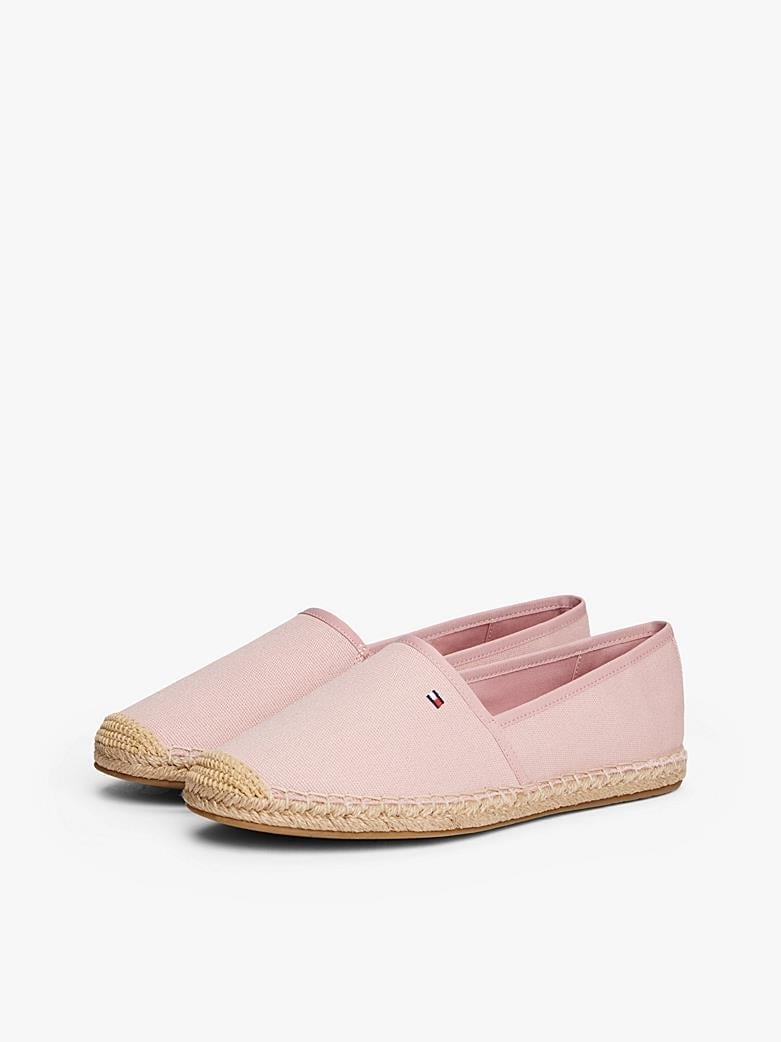 TOMMY HILFIGER Tommy Hilfiger Kadın Yuvarlak Uç Kısımlı Dokuma Rahat Taban Pembe Ayakkabı FW0FW08541-TQN
