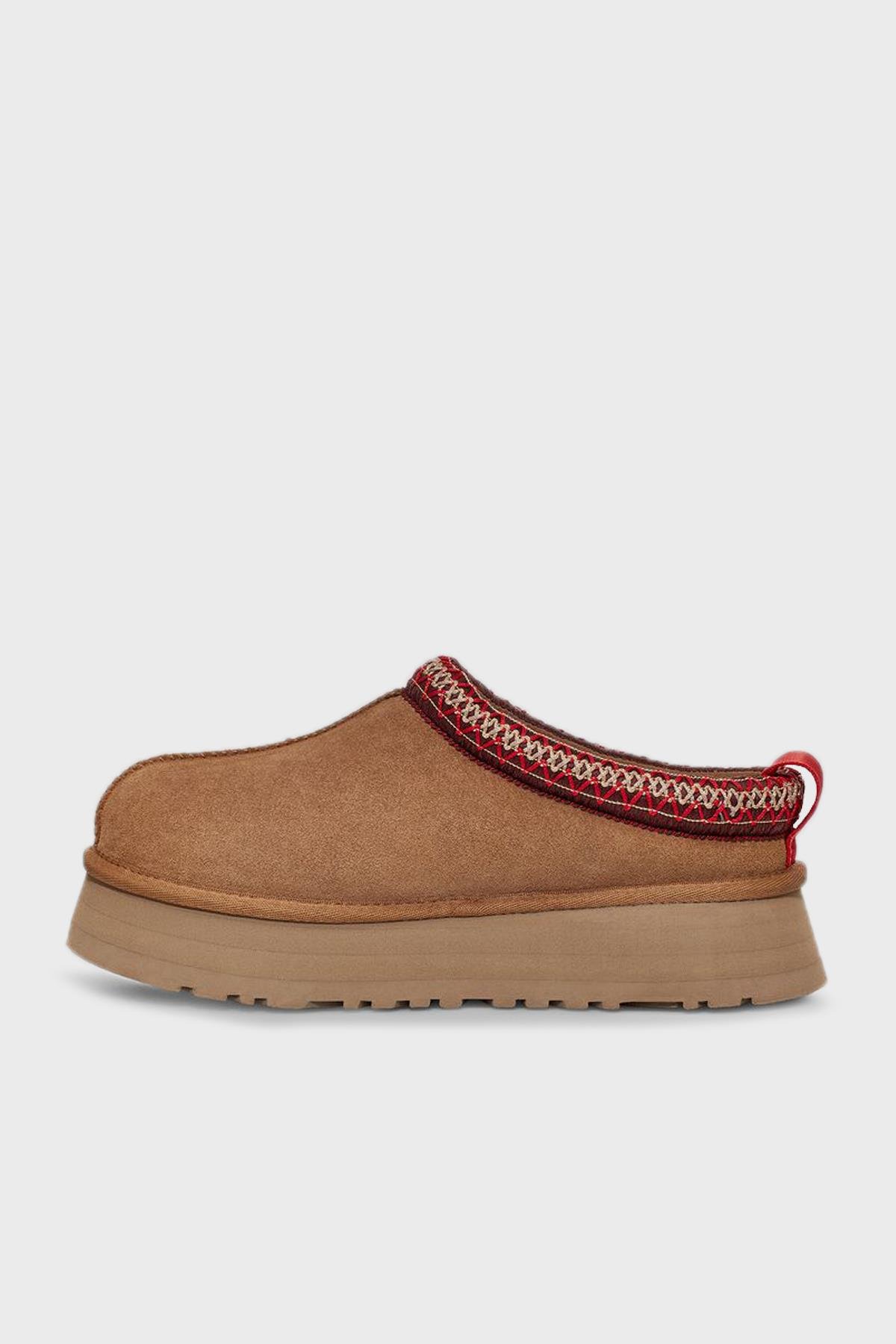 UGG UGG Kadın Deri Logolu Düz Tabanlı Günlük Kullanım Taba Bot & Bootie 1122553-TABA