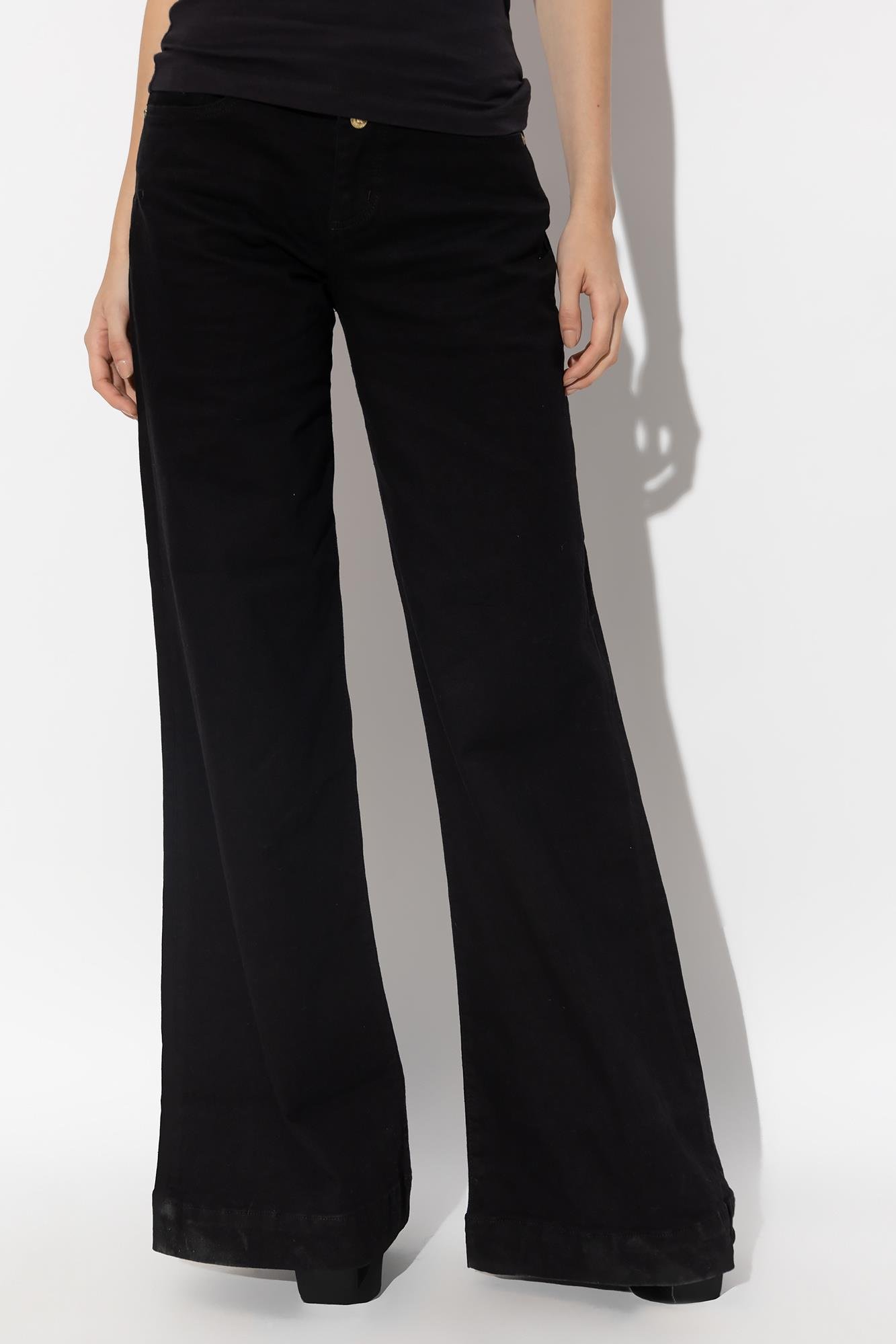 Versace Versace Kadın Marka Logolu Günlük Kullanım Siyah Pantolon 75HAB561 CDW00-909