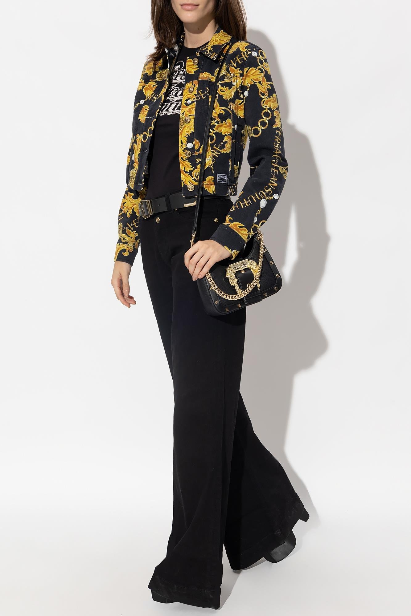 Versace Versace Kadın Marka Logolu Günlük Kullanım Siyah Pantolon 75HAB561 CDW00-909