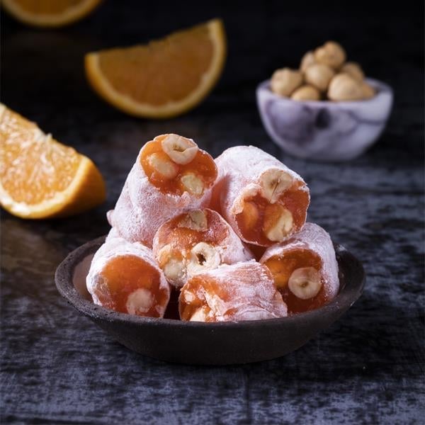 Portakal Aromalı Fındıklı Fitil Lokum