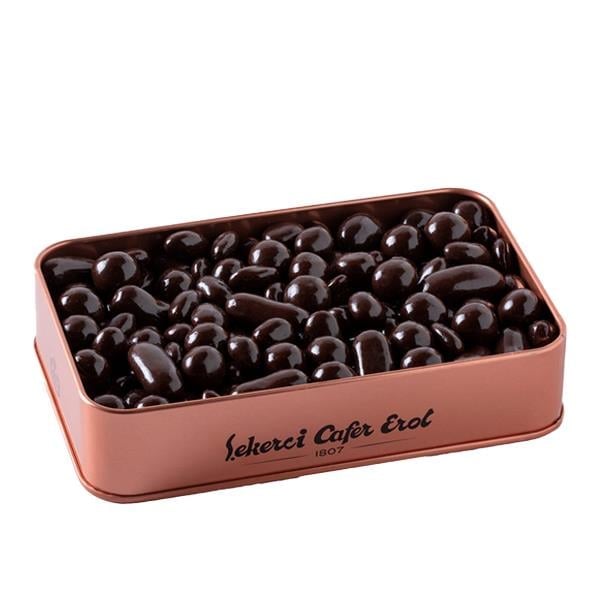 Şekerci Cafer ErolDark Chocolate-Covered Dragee - Bronze Tin Box 300g