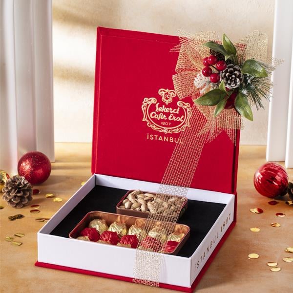 Şekerci Cafer ErolHediyelik Set-  Kırmızı Kadife Kutu