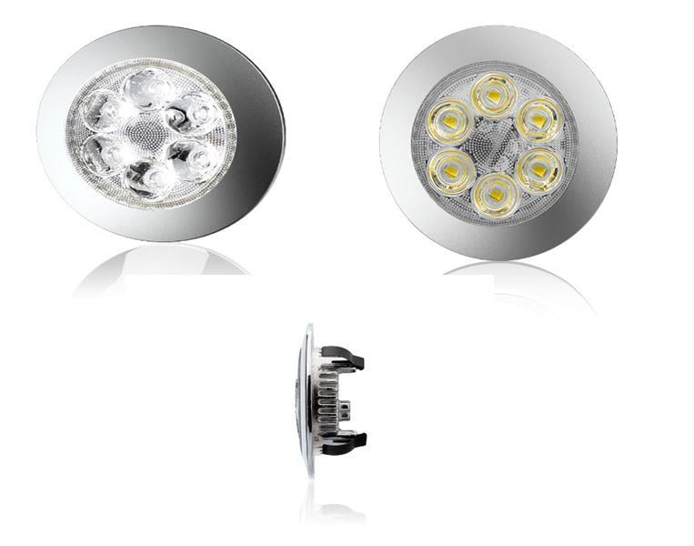 12V/24V 6 LEDLİ 3W POWER SPOT BUTONLU Zamak mnt çap 70mm Sugeçirmez