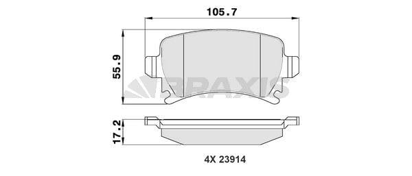 ARKA FREN BALATASI A3 TUM MODELLER 05 / 03> A4 PASSAT 1.6FSI / 1.9TDI / 2.0TDI 95>16