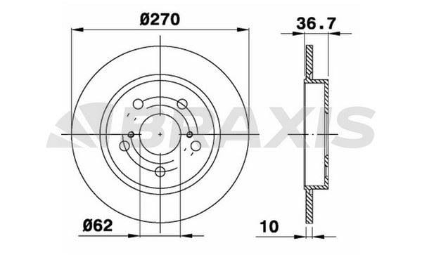 ARKA FREN DISKI (AYNASI) DUZ TOYOTA AURIS 1.4 D4D 2007-2011 COROLLA 1.4 D4D 2007-2011 (270X5)