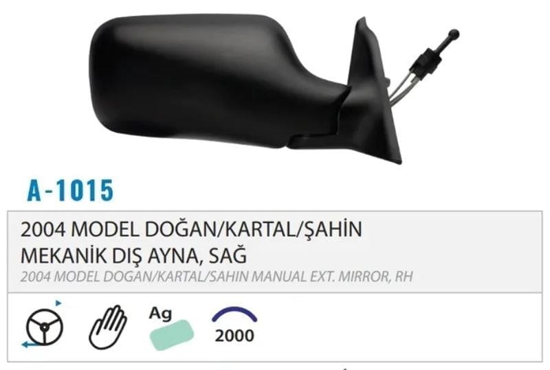 DIŞ DİKİZ AYNASI MEKANİK SAĞ PALİO GÖVDE M131 04> M001.1015