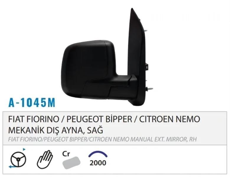 DIŞ DİKİZ AYNASI MEKANİK SENSÖRLÜ SAĞ FIORINO NEMO BIPPER 07> M001.1045