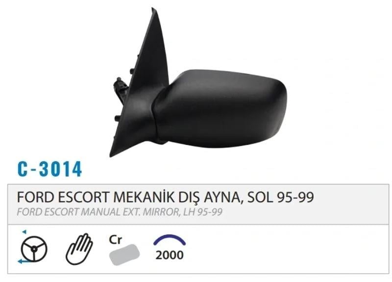 DIŞ DİKİZ AYNASI MEKANİK SOL ESCORT 95-01 M003.301 4
