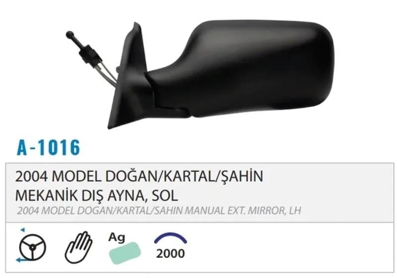 DIŞ DİKİZ AYNASI MEKANİK SOL PALİO GÖVDE M131 04> M001.1016