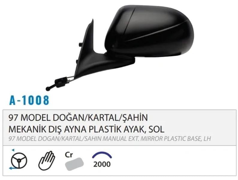 DIŞ DİKİZ AYNASI MEKANİK SOL YUMURTA TİP M131 97> M001.1008