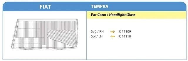 FAR CAMI SAĞ FIAT TEMPRA