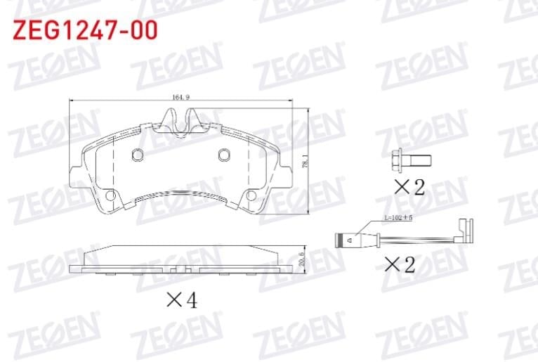 FREN BALATA ARKA FISLI MERCEDES SPRINTER 5T (906) 515 CDI CIFT TEKER 2006-2009/ VW CRAFTER 30-35 2.5 TDI CIFT TEKER 2006-2016 / CRAFTER 30-35 2.0 TDI CIFT TEKER 2006-2016