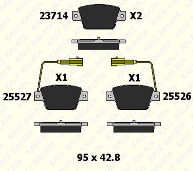 FREN BALATASI ARKA ALFA ROMEO MITO BRAVO II MULTIPLA STİLO STİLO MULTİ WAGON 23714 172 05 ANS KD13