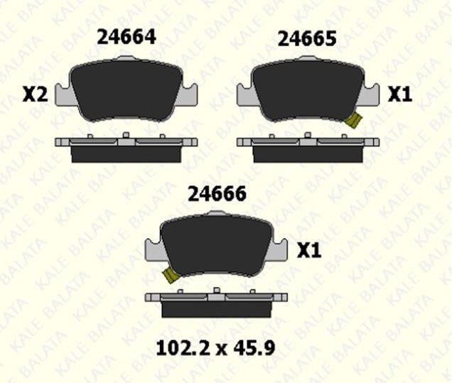 FREN BALATASI ARKA TOYOTA AURİS TOURING COROLLA 24664 165 15 ANS KD13 2466416515ANSKD13