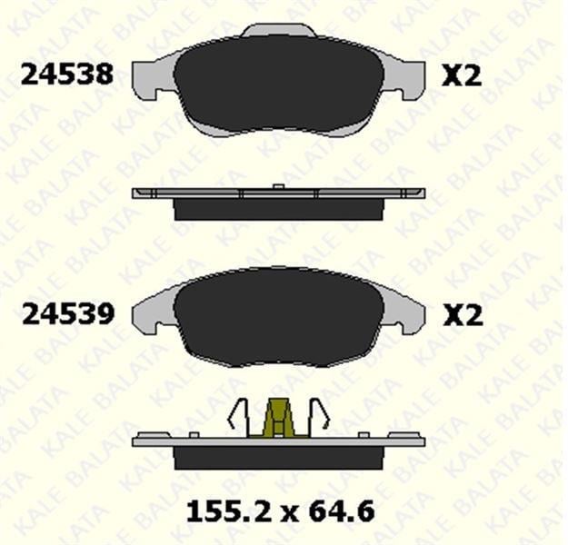 FREN BALATASI ÖN CITROEN BERLINGO PANELVAN PLATFORM ŞASİ C4 GRAND PİCASSO C4 II C4 PİCASSO I DS4 DS5 24538 180 05 ANS KD13 2453818005ANSKD13