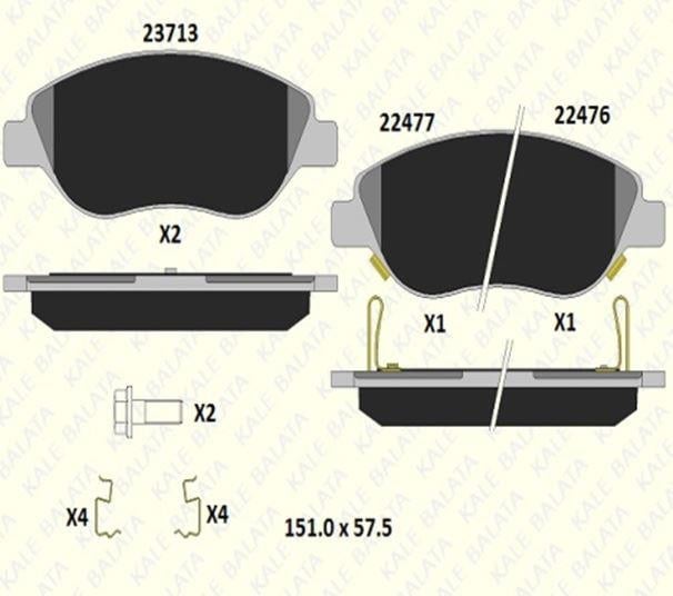 FREN BALATASI ÖN FIAT EGEA HATCHBACK SEDAN SW 22476 194 15 MSH KD13