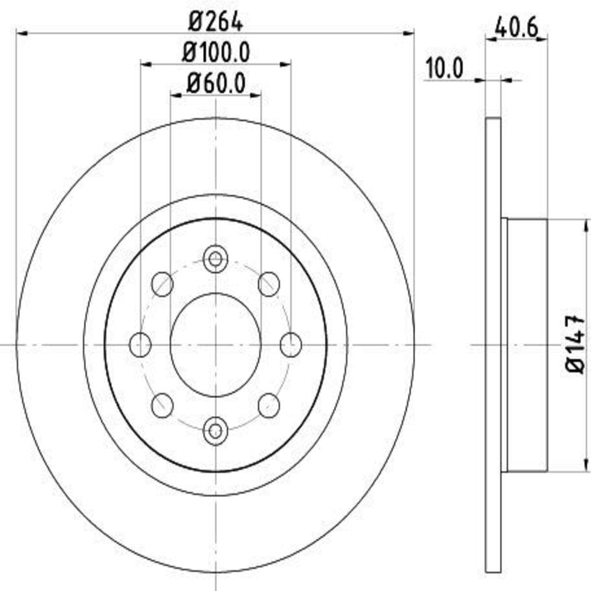 FREN DISK ARKA  264-4 ( FIAT: GRANDE PUNTO 1.9 MTJ 05 -)