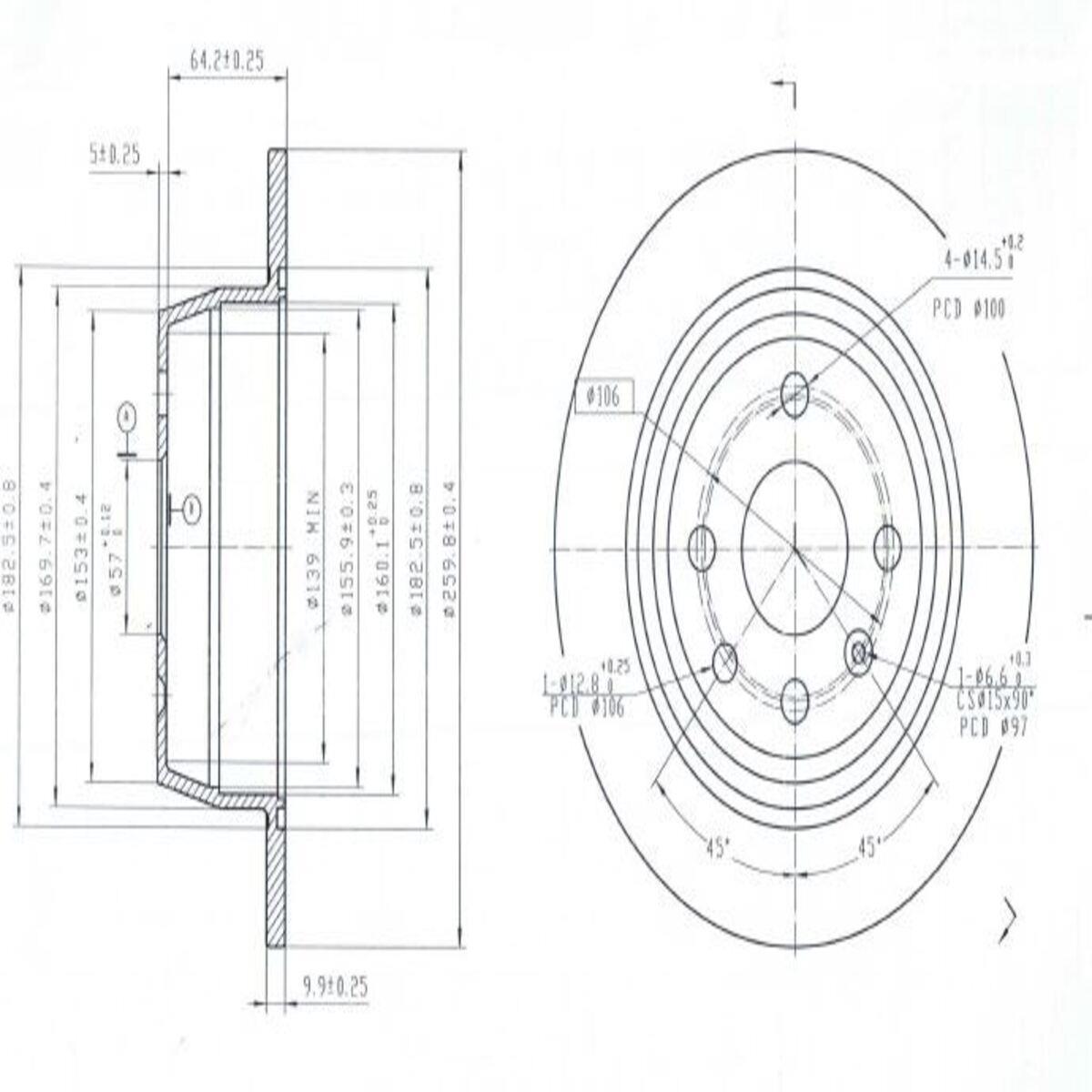 FREN DISK ARKA -(OPEL : ASTRA F 1992>1998 OPEL : VECTRA A 1988>1995   )