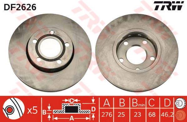 FREN DISK AUDI-100 VW(89-90)200(84-90) ON HK