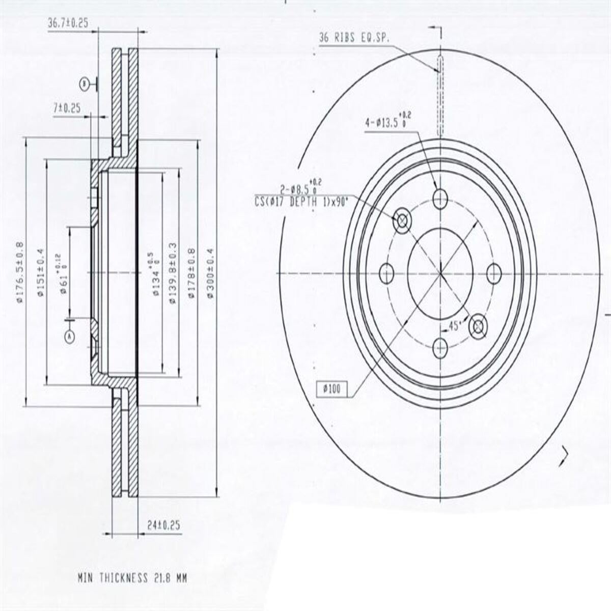 FREN DISK ON HAVA KANALLI 300-4-(RENAULT : SCENIC II 2003>2008    )