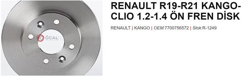 FREN DİSKİ ÖN R19-R21 KANGO-CLIO 1.4 7700756572