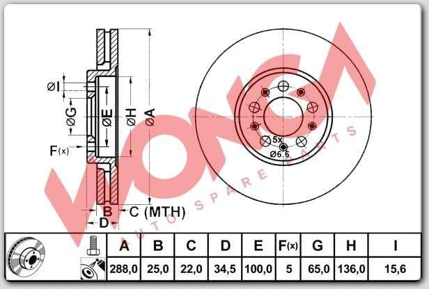 FREN DİSKİ (TAKIM) ÖN GOLF IV 1.8T 2.3 V5 98>