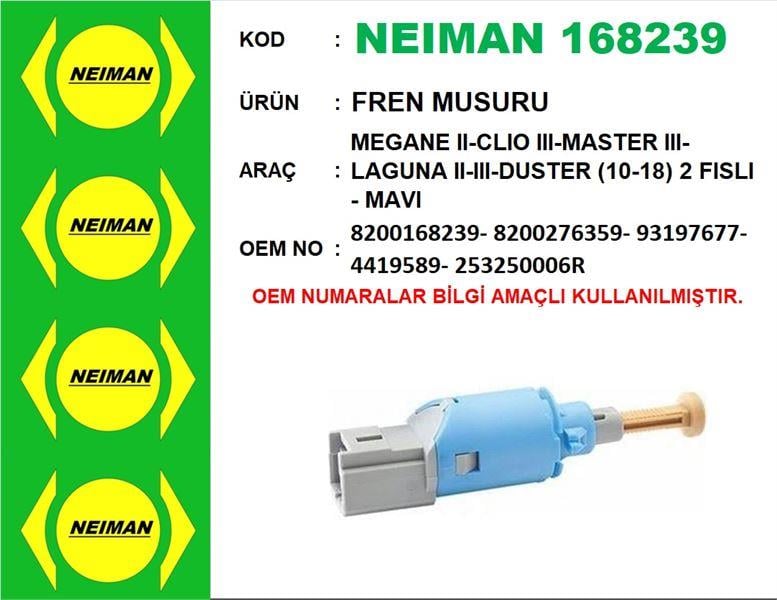 FREN MUSURU MEGANE II-CLIO III-MASTER III-LAGUNA II-III-DUSTER (10-18) 2 FISLI - MAVI