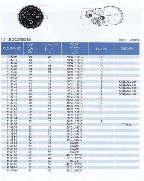 HARARET SAATI 60mm 5 mt. MEKANIK IKAZLI