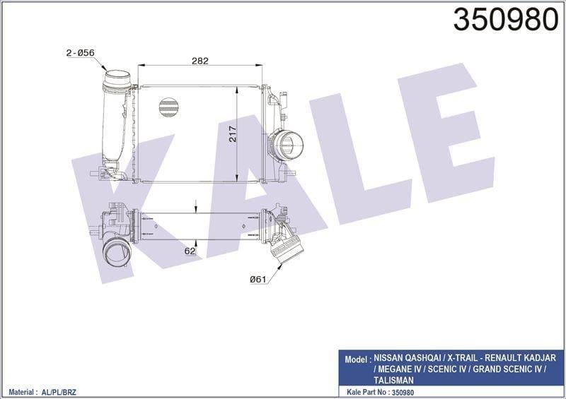 INTERCOOLER TURBO RADYATÖRÜ QASHQAI 1.5 DCI 13 + KADJAR SCENIC IV MEGANE IV 1.5 DCI 1.6 DIC-T 15 + -TALISMAN