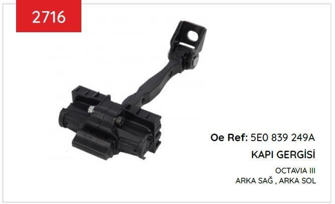 KAPI GERGİSİ ARKA SKODA OCTAVIA III 2013 -