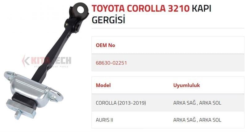 KAPI GERGİSİ COROLLA AURIS II ARKA 2013-2019