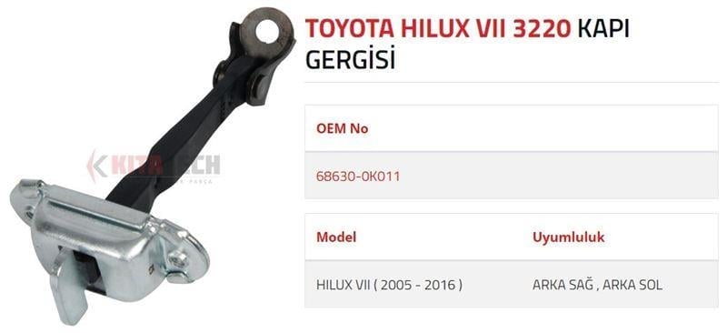 KAPI GERGİSİ HILUX VII ARKA 2005 2016