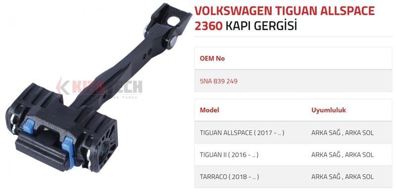 KAPI GERGİSİ TIGUAN II ARKA 2016-