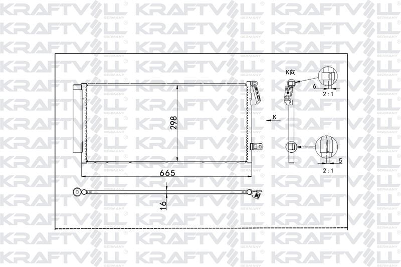 KLIMA RADYATORU FIAT DOBLO 10> COMBO 12> 1.3 DMTJ 1.6 DMTJ 2.0 DMTJ (669x293x16)